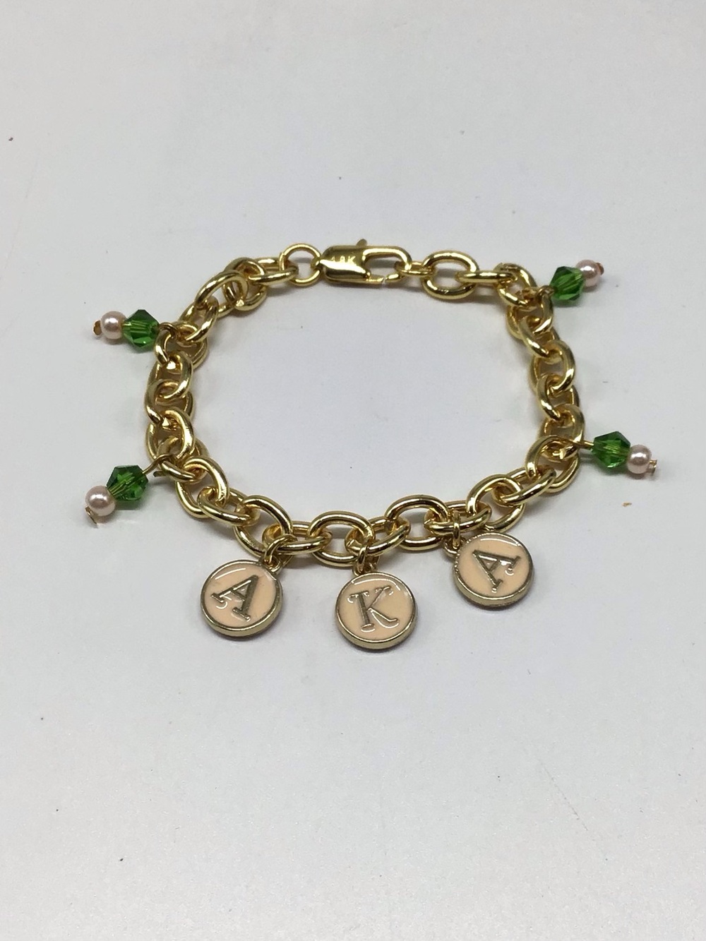 Alpha Kappa Alpha Gold-Tone Initial Charm Bracelet